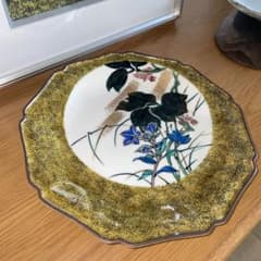 九谷焼 山岸政山 八角形 陶器飾り皿 花柄 - メルカリ