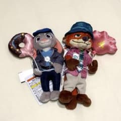 ズートピア ニック ジュディ ディズニーランド ぬいぐるみバッジ 2体