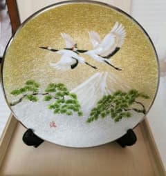 彩光舎 七宝焼き 飾り皿 丸松に鶴 005-12 伝統工芸 日本製 - メルカリ
