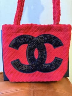 CHANEL レッド CCロゴ トートバッグ シャネル - メルカリ