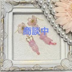 ฅ❤️ ねこ 猫 レジン 桜 蝶々 ピアス イヤリング ハンドメイド - メルカリ