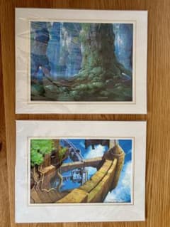 未開封】山本二三 複製原画 2点セット ラピュタ もののけ姫 ジブリ背景