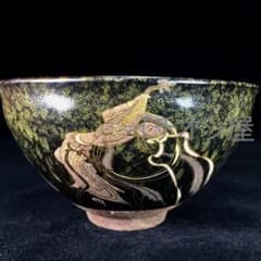 中国古美術 宋建窯 飛天図紋建盞 飛天意匠 古美術 茶碗 茶道具 骨董