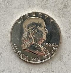 C404 1962年 ハーフダラー銀貨プルーフ フランクリン アメリカ - メルカリ