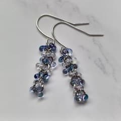 No.476 チェコビーズ ファルファーレのピアス ハンドメイド - メルカリ