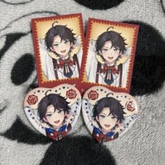 三枝明那 にじさんじ バレンタイン チェキ風カード 缶バッジ Valentine