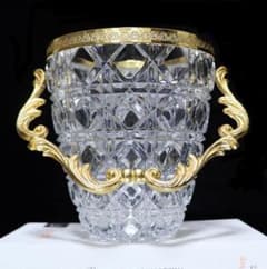 オールド・バカラ 珍品 上級作品 ブロンズ装飾 ゴールド アイスペール