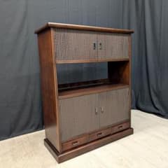 美品 モリシゲ 飾り棚 茶棚 水屋箪笥 茶箪笥 キャビネット サイド