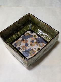 作家 橋口信弘作 織部 陶器 角鉢 深鉢 - メルカリ