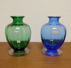 Baccarat 一輪挿し アクアレーユ 2点セット グリーン & ブルー - メルカリ