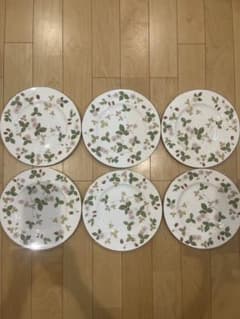 WEDGWOOD ウェッジウッド ワイルドストロベリー 大皿 6枚 旧刻印 黒壺