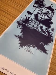 ヴィンブラッド ビンテージ大型四季ポスターブルー春影絵の様で