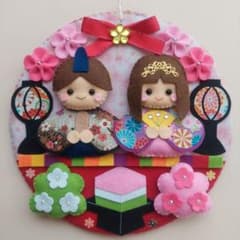 ハンドメイド フェルト ひな祭り リース - メルカリ