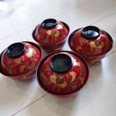 茶碗 羽反椀朱桐唐草4個組 - メルカリ