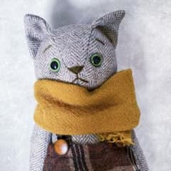作家もの パリCOさんの猫のぬいぐるみ アートドール 新品 テディベア