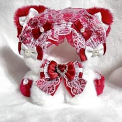ぬい服 着ぐるみ にじぱぺっと 10cm 11cm おすわり 猫 赤 - メルカリ
