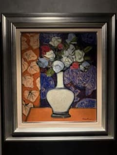 藤井二郎 【白いダリア】 肉筆油彩画 直筆サインあり - メルカリ