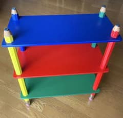 カラフル鉛筆型3段木製ラック 子供部屋 レトロ シェルフ - メルカリ