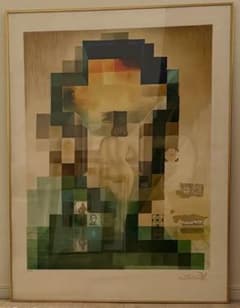 サルバドール・ダリ 「リンカーン錯視」超現実主義 版画 額装 #207-4