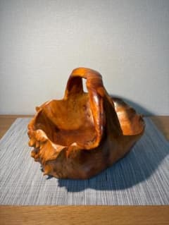 096杉 天然木 くり抜き 一刀彫 木彫 かご バスケット - メルカリ