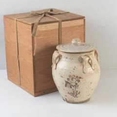 中国 磁州窯 鉄絵 花草文 高麗水指 共箱 V 9891A - メルカリ