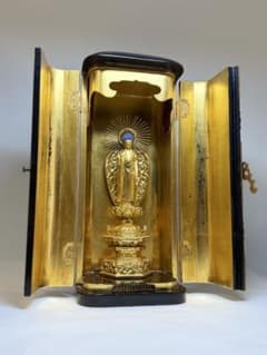 W 仏教具 厨子 阿弥陀如来仏像 金彩 - メルカリ
