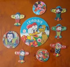 日米キャラ】ミッキー・ポパイ・ドナルド・プルート・桃太郎めんこ