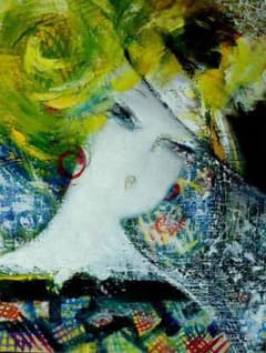 油絵 菅家令子 絵 絵画 インテリア F6-080312 人物 女性像 - メルカリ