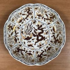 アリタポーセリンラボ JAPAN AUTUMN 輪花盛鉢 龍鳳凰紋 ゴールド