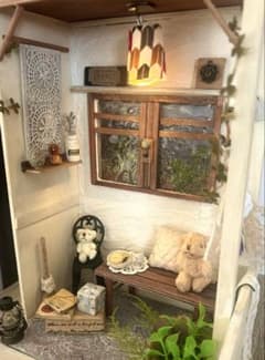 木製ミニチュアハウス⭐︎ドールハウス⭐︎ハンドメイド⭐︎背景ボード