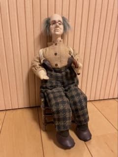 最終値下げ]アートドール おじいさん人形 椅子付き 創作人形 フォーク