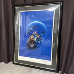 クリスチャン・ラッセン 手彩入大型版画 虎 月 - メルカリ