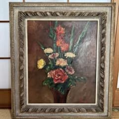 手書き油絵 花 額付 絵画 インテリア 油彩画 Kenji O - メルカリ