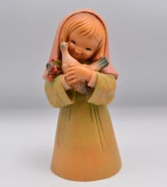 鳩を抱く少女 アンリ ANRI 木彫り人形 イタリア 高さ15cm - メルカリ