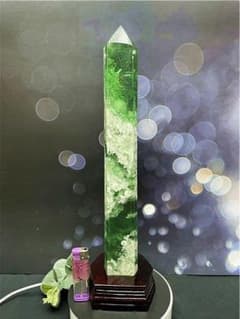 約400mm 1620g超綺麗雪花オブシディアン六角柱B86Z2/182Z09A - メルカリ
