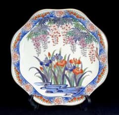 有田焼 弥左衛門 色絵藤菖蒲文皿 直径29.5㎝ 高さ5㎝ - メルカリ
