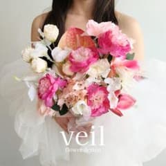 ウェディングブーケ 造花 結婚式 前撮り ピンク ホワイト 白 カラー