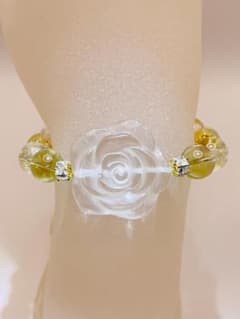 薔薇(水晶)/ゼウスシトリン/ゴールデンヒーラー】内径約15.5cm 浄化