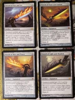 MTG 火と氷の剣/饗宴と飢餓の剣 他装備カードセット - メルカリ