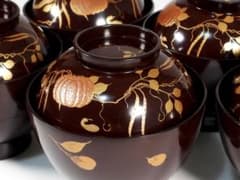 金蒔絵 木製 漆器 輪島金沢能登 汁椀蓋碗5客セット 小吸物碗 - メルカリ