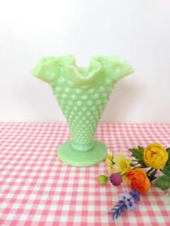 最終価格！美品 フェントン ホブネイル 花瓶 ヴィンテージ グリーン
