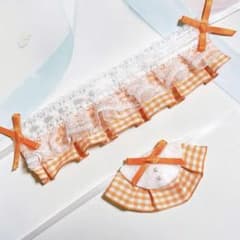 ☆No.1537 にじぱぺっと ぬい服 ヘッドドレス スタイ オレンジ