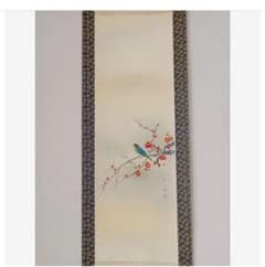 ☘幸運の綺麗な青い鳥☘ 掛け軸 絵 花鳥風月 日本 美術 - メルカリ
