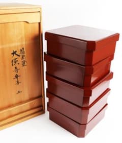 輪島塗 大徳寺 弁当 五客 共箱 懐石道具会席木製漆器 高級漆器 - メルカリ