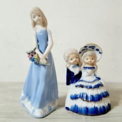 陶器人形 少女 花束 幸せ運ぶ HAPPY BELL 青 2個セット - メルカリ