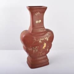 中国 康煕年製 乾漆朱漆金蒔絵山水人物文扁壷 V 3905B - メルカリ