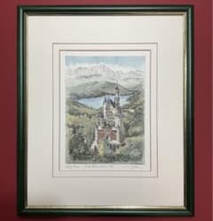 絵画・額縁・版画・織田 義郎・新品未使用・ノイシュバンシュタインⅫ