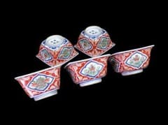 大聖寺伊万里 唐獅子牡丹の図 四方角向付 5客 N1114AS-CZy - メルカリ
