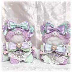 ぬい服】おすわり 着ぐるみ かわいい ねこ 紫 10〜13cm ふわふわ