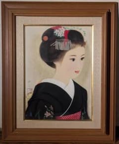 真作】絵画 清水達三 日本画4号 舞妓 格式高い美人画 代表作 W30